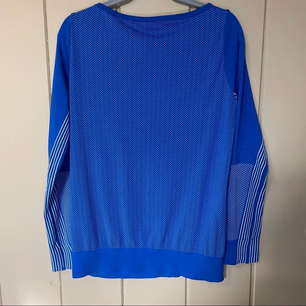 Blue Nike Dri Fit Stay Cool Long Sleeve Blue and white Large - Picture 5 of 5